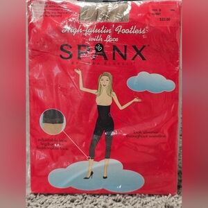 SPANX High-falutin’ High Waisted Footless Pantyhose‎ w/ Lace *NEW * Nude (B)